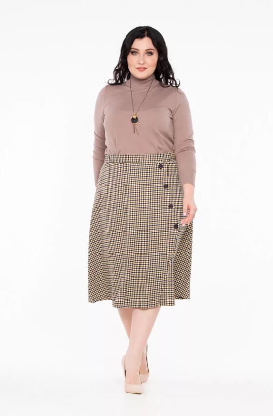 Юбка с карманами для полных женщин