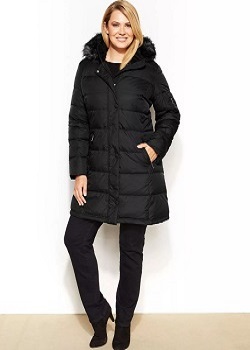 Приталенный пуховик для полной женщины