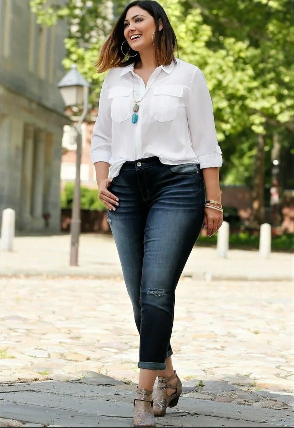 Классические рубашки для полных девушек