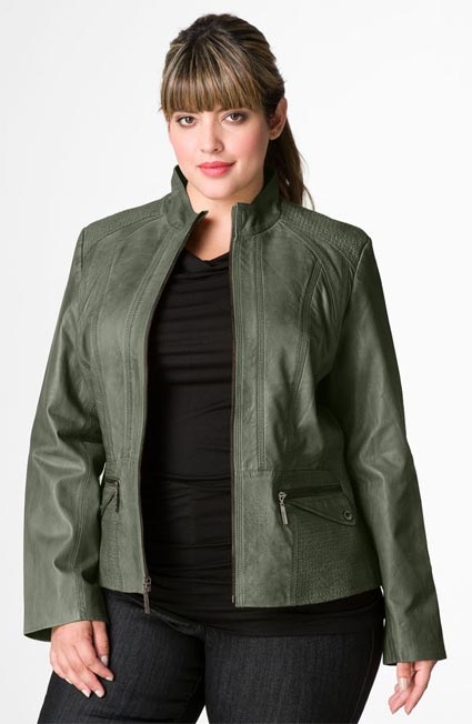 Кожаная куртка для полных женщин